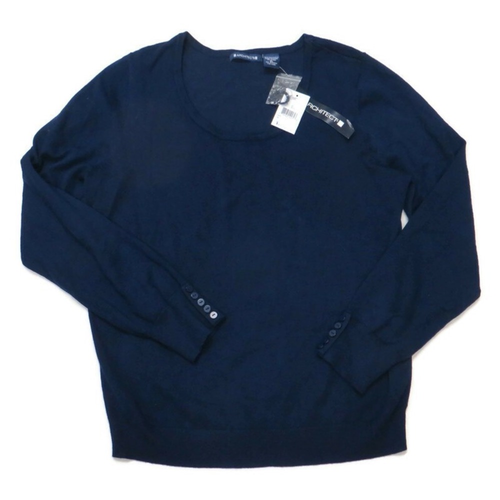 Architect Sweater Womens XL Peacoat Blue Rayon Blend Pullover New NWT